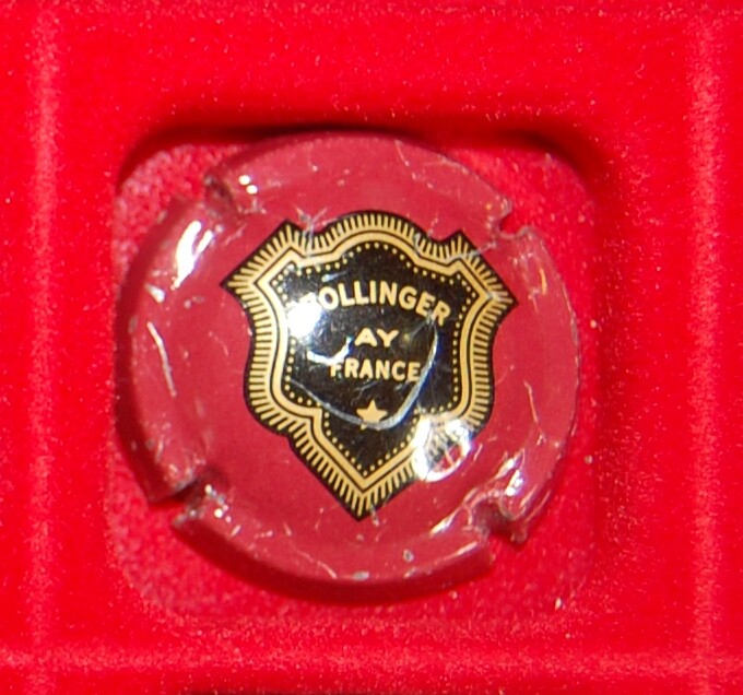 1 Bollinger Champagne Muzzle Plate Burgundy Gold Back