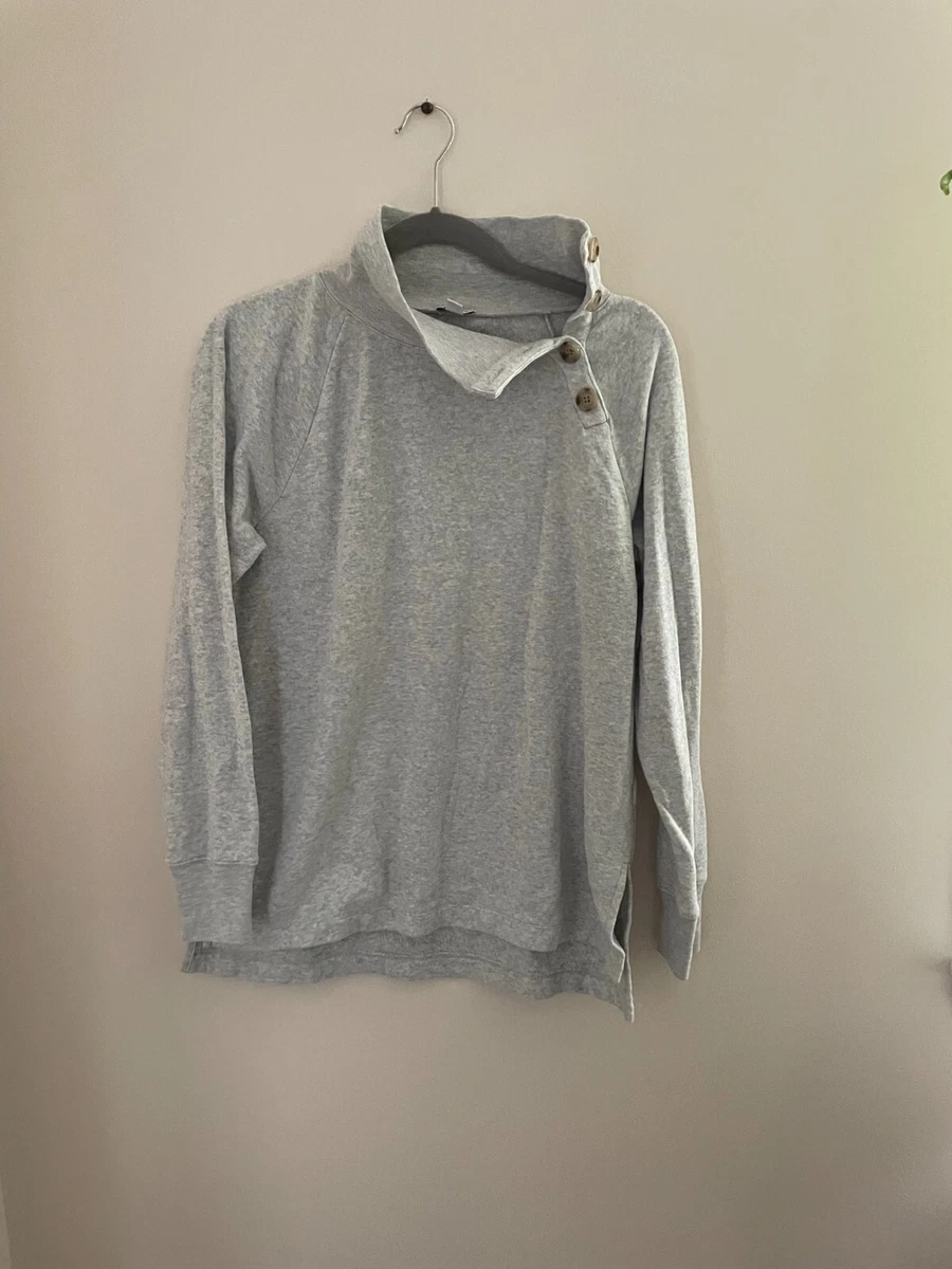 J crew button collar pullover sweatshirt cheap