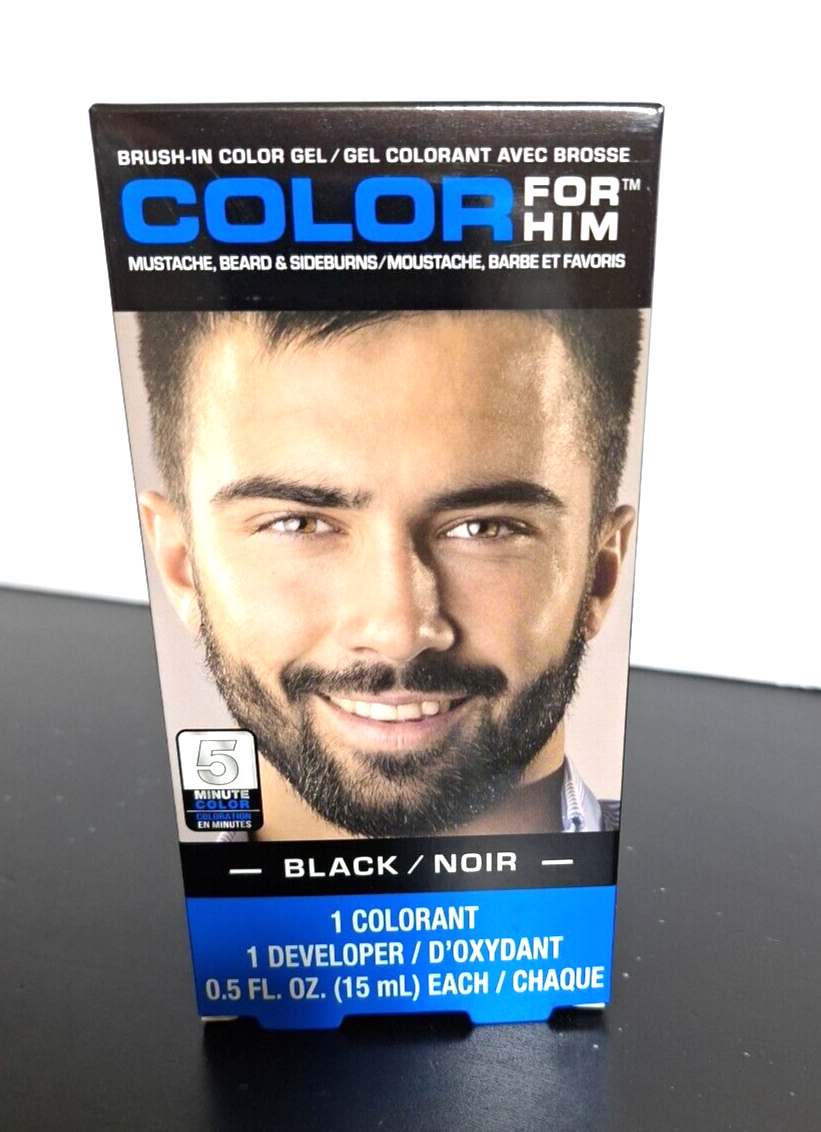 Pack of 1 Color For Him Mens Facial Hair Dye Black Mustache Beard Brush In *****