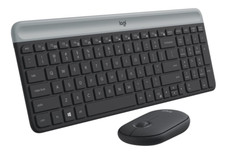 Logitech K470 Slim Wireless Keyboard M340 Mouse Combo - Black/Gray
