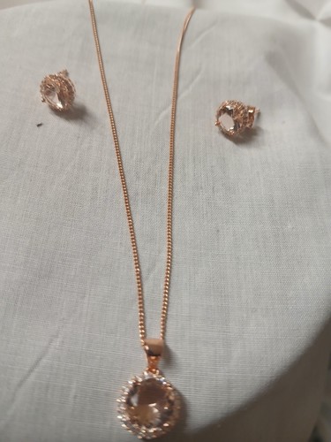2 Sterling Silver Morganite Glass Rose Gold Plating 2pcs Evoke Set RRP £60 each - 第 1/7 張圖片