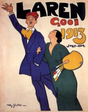 POSTER LAREN GOOI 1913 NETHERLANDS PAINTING ARTISTS VINTAGE REPRO FREE S/H