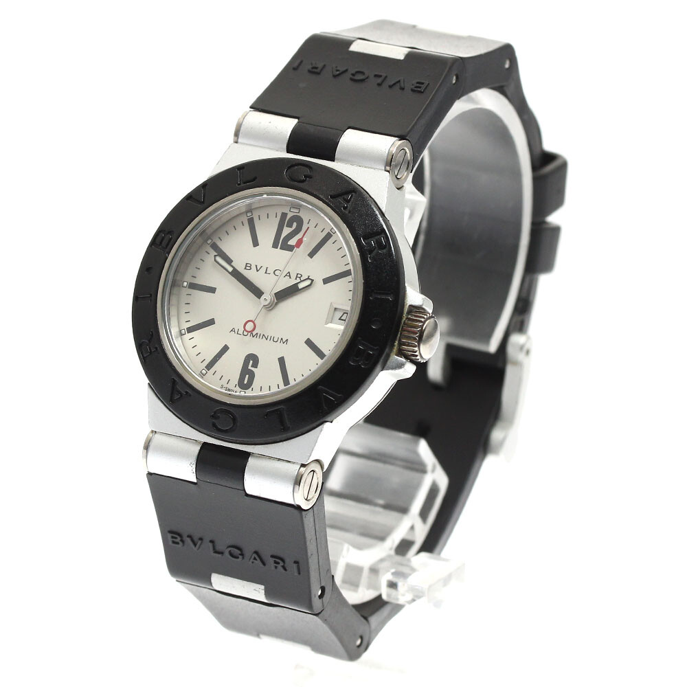 時計 BVLGARI ALUMINIUM AL32TA BVLGARI Aluminum AL32TA Date Silver Dial Quartz Boy's