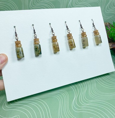 Bottle Earrings Halloween Artisan Handmade Jewelry Creative Unique