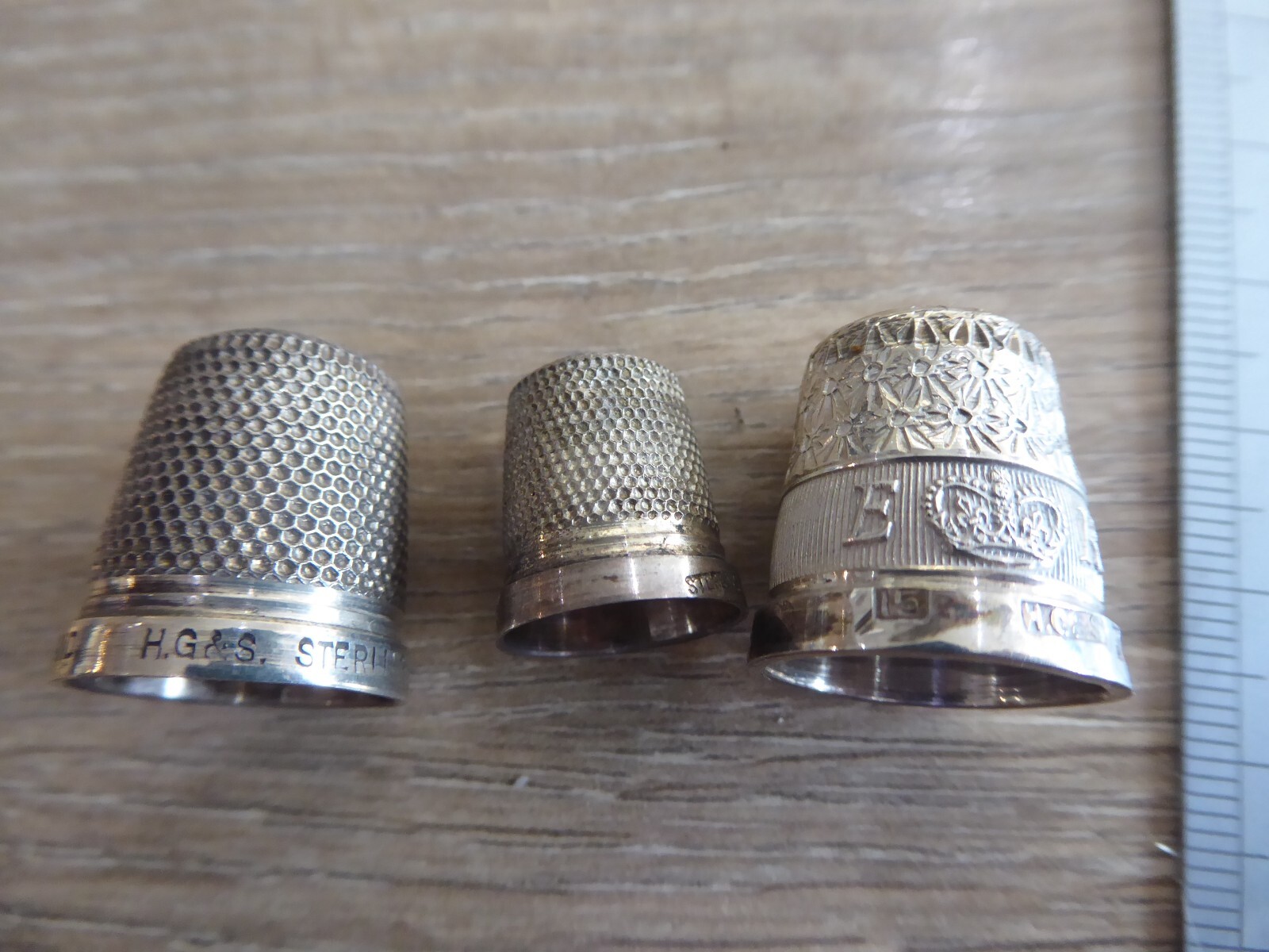 3 Vintage Silver Thimbles eBay