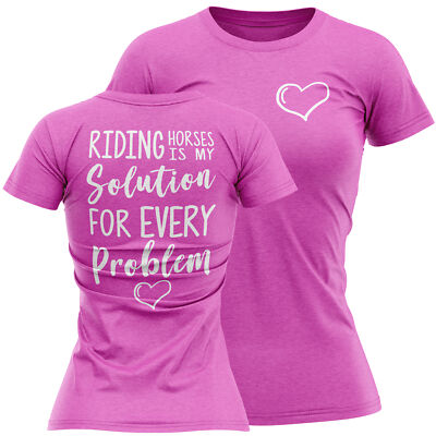 Reiten T-Shirt Meine Lösung für jedes Problem Reitsport Geschenkidee Ihr Mädchen
