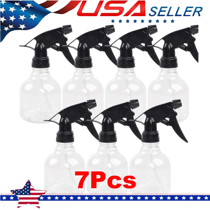 7X 8oz Empty Plastic Spray Bottle with Adjustable Nozzle for Cleaning Solutions