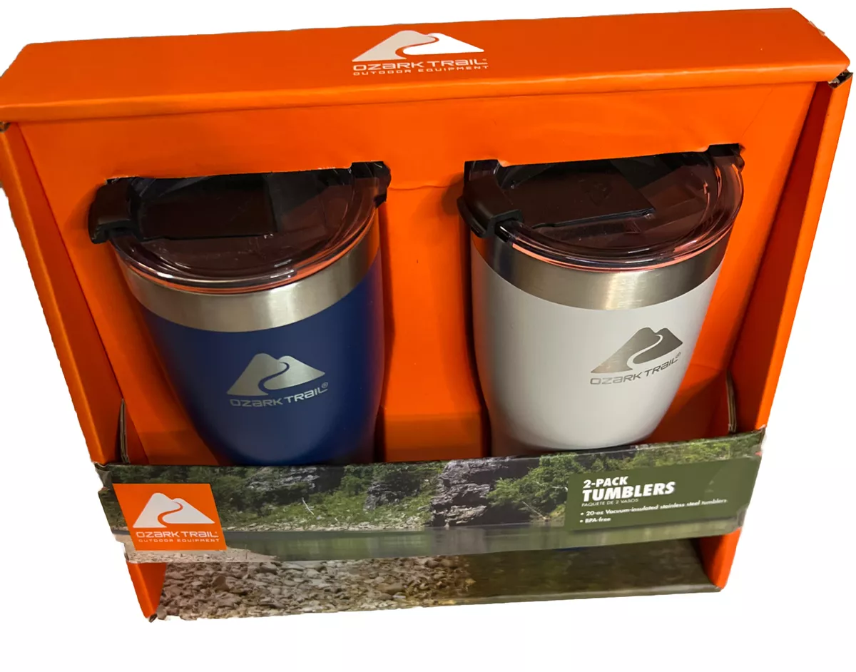 Ozark Trail Tumbler & Lids Set 20oz Vacuum Insulated Stainless Steel