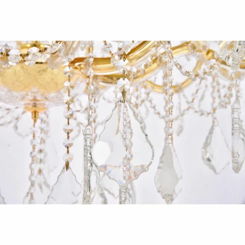 Large Crystal Chandelier Gold Entryway Foyer Dining Room 36 Light Fixture 64 in - Picture 7 of 9