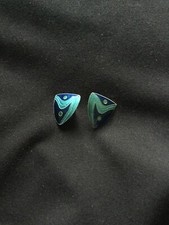 925 Sterling Silver Vibrant Blue and Green Enamel Earrings