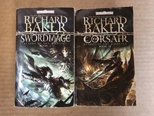 2 Book Lot Forgotten Realms Blades Moonsea Swordmage Corsair Baker Paperback Set