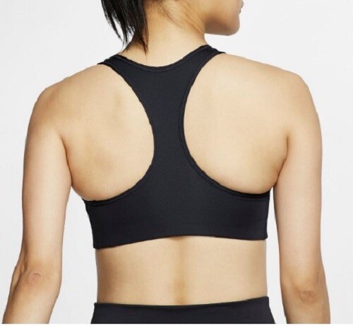 NIKE SWOOSH WOMENS DRI-FIT PADDED SPORTS TRAINING BRA BLACK #BV3636-NWT - Picture 2 of 5