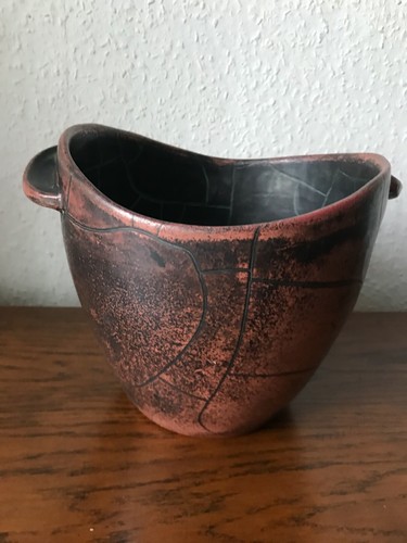 Paul Dresler Grootenburg Übertopf Keramik Braun Scandi Vintage Design H 16-D17cm - Bild 4 von 6