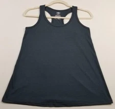 Athletic Works Active Tank Top Women’s Small Gray Striped Scoopneck Racerback