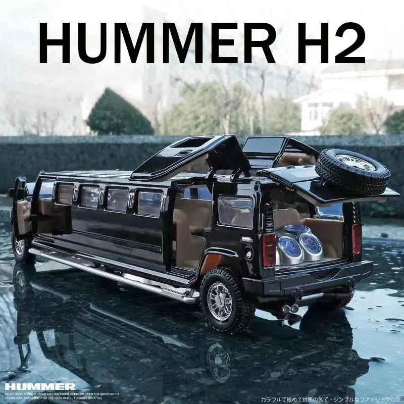 1:32 Alloy Hummer H2 Lengthen Limousine Diecast Car Model Sound