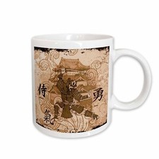 3dRose A Brown Tinged Samurai Warrior Against An Oriental Building With Oriental