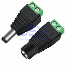 DIY DC Power Repair 2.1mm x 5.5mm to Screw Terminal CCTV Connector Adapter