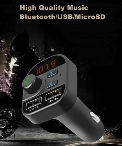 Bluetooth FM Transmitter Wireless Adapter MP3 Radio Car 2-Port USB Charger - Picture 9 of 24