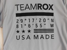 Team ROX Long Sleeve Shirt Medium USA Made Gray Volleyball Logo Black
