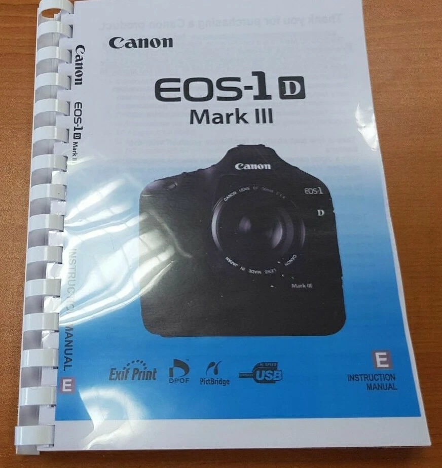FOTOCAMERA CANON EOS 1D MARK III MANUALE UTENTE STAMPATO MANUALE 212 PAGINE A5