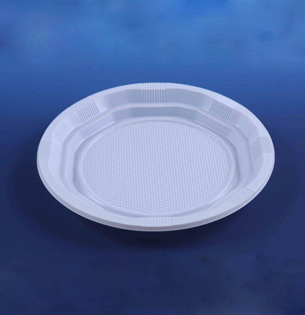 50 Disposable White 9" PLASTIC PLATES party ware light weight