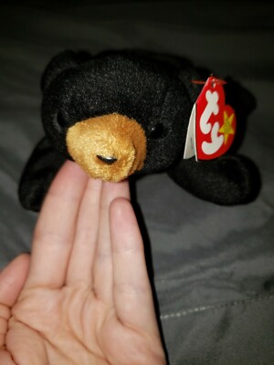 BLACKIE the BEAR Rare Ty Beanie Baby 7 Tag Errors Origiinal
