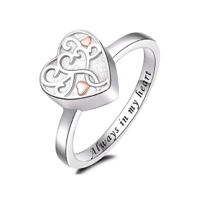 Always in My Heart Vintage Urn Pendant Cremation Jewelry Ashes Memory Ring Gift