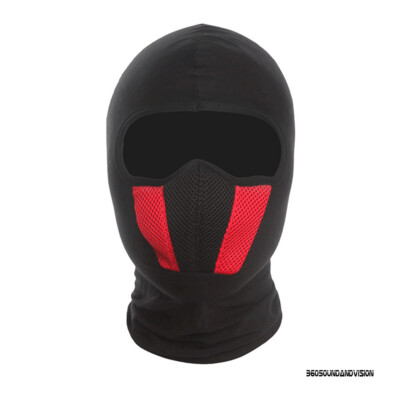 360 Sound And Vision Black & Red Balaclava (Ski, Motorsport, Cycling, Outdoors)