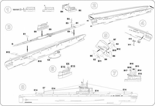 Mikromir 350014 Submarino Soviético Proyecto 613 Whiskey-III Clase, 1/350 - Imagen 3 de 8