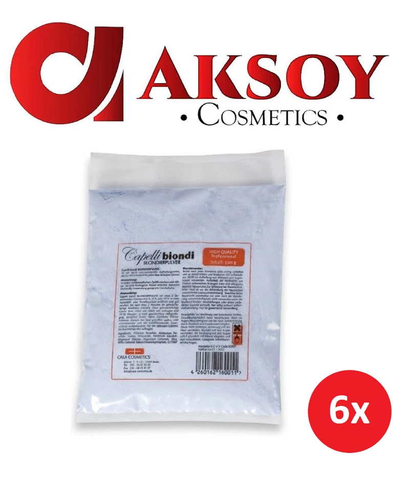 ( 10,97€ / 1kg ) 6 x Capelli Biondi Blondierpulver staubfrei 500g neu