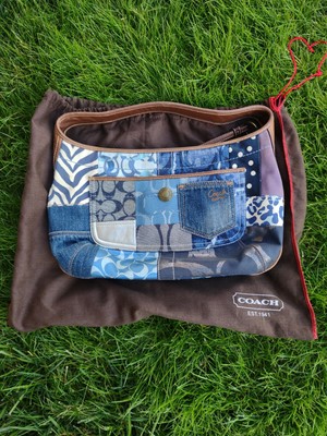 coach denim patchwork purse