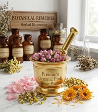 Premium Organic Pink Rose Buds (Rosa damascena) Botanical Remedies