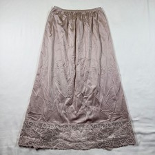 Vintage Vanity Fair Womens Long Full Slip SML 30" Lace Trim Made in USA