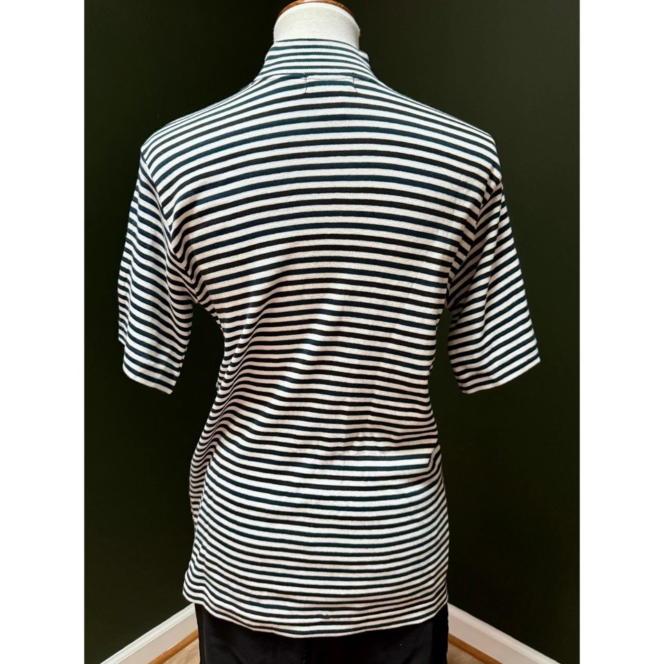 Винтажные женские туфли Jennifer Moore в полоску с ложным вырезом короткий рукав размер M - Изображение 3 из 4