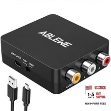RCA to HDMI,AV to HDMI Converter, 1080P Mini RCA Composite CVBS Video Black
