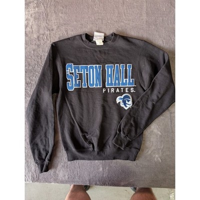 Champion Seton Hall Pirates Crewneck Sweatshirt Mens XS Black Embroidered NCAA