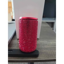 Red Bling Crystal Car Ashtray LED Smokeless Cup Holder Auto Trash Can New in Box