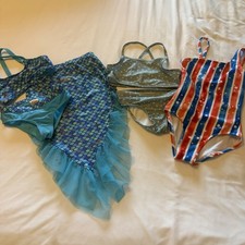 Girls Swimwear Lot Size 4/5 5  Mermaid Skirt Set Two Piece One Piece Swimsuits