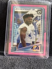 2025  Donruss - Rated Rookie Josaiah Stewart #376 Optic Preview Pink Prizm (RC)