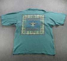 VINTAGE Indian Shirt Mens Large Navajo Hopi Geometric Southwestern 80s 90s