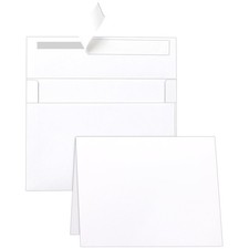 White Blank Greeting Cards with Envelopes 5 x 7 Heavyweight Folded White Cardsto