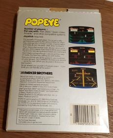 Popeye (Atari 2600, 1983) From Parker Brothers, Arcade Game Series - CIB