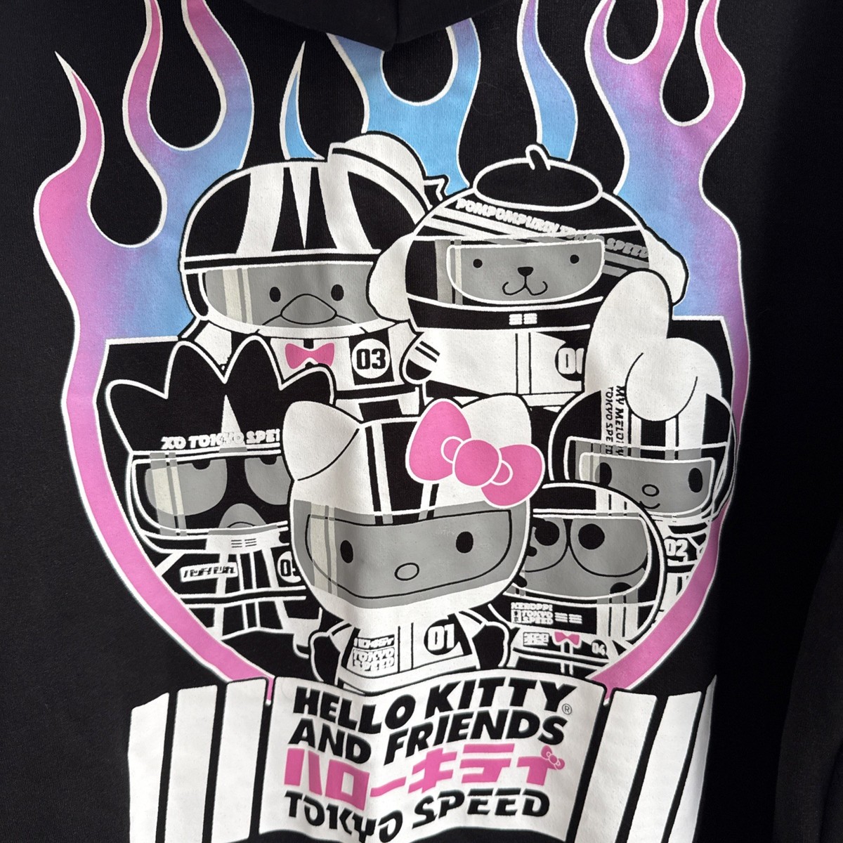 Hello Kitty and Friends Black Graphic Tokyo Speed Racer Zip-Up