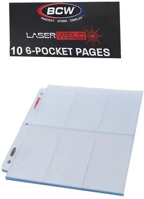 10 BCW 6-Pocket Laserweld Card Pages Sports Widevision Gameday Sheets Protector