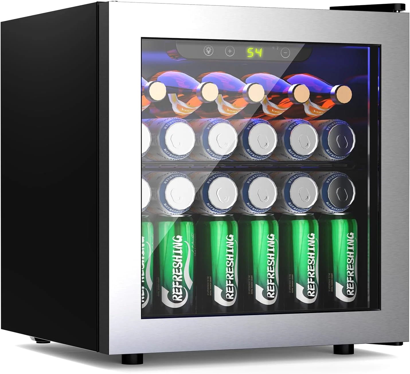 Compact 36L Mini Refrigerator for 12 Bottles & 50 Cans - Silver
