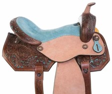 Western Premium Leather Barrel Racing Trail Horse Tack Saddle in All Sizes.