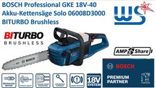 BOSCH Akku-Kettensäge GKE 18V-40 Professional 06008D3000 Solo Brushless 40 cm
