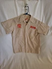 Vintage Coca Cola Uniform Pinstripe Button Down Shirt Sz Medium