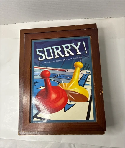 SORRY! Vintage Game Collection Wood Box Case Bookshelf edition 2009 Hasbro