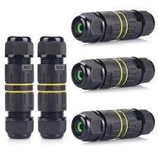 IP68 Waterproof 2 Way 4 Pin Junction Box Electrical Cable Connector,5 Pack 24...